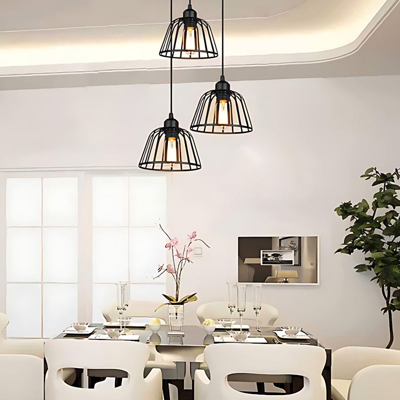 IronSphere Pearl - Black Industrial Iron Pendant Lamp for Modern Interiors