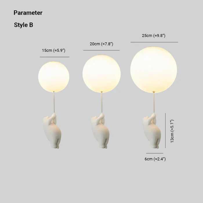 CloudBear – Playful children's ceiling lamp with balloon