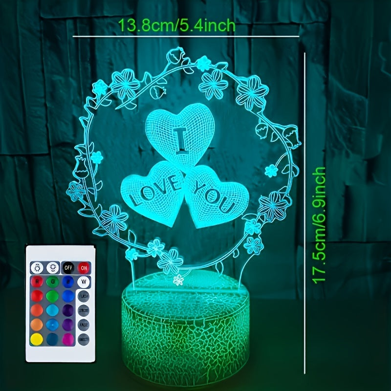 IllusionGlow - 3D Love Heart Night Light