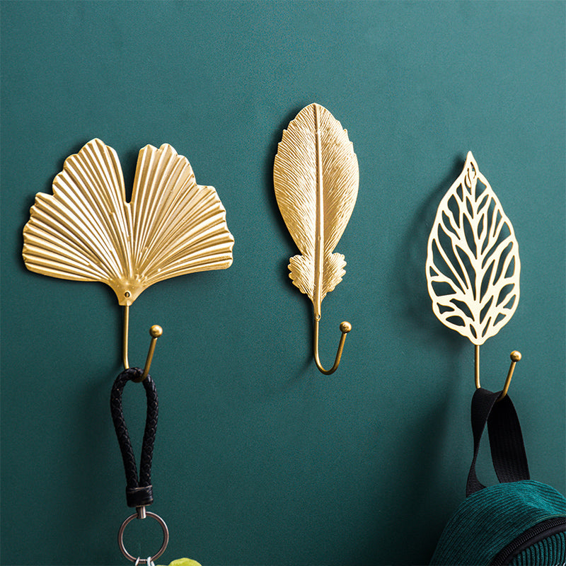 LeafLine - Dainty Golden Leaves Wall Hook for All Interiors