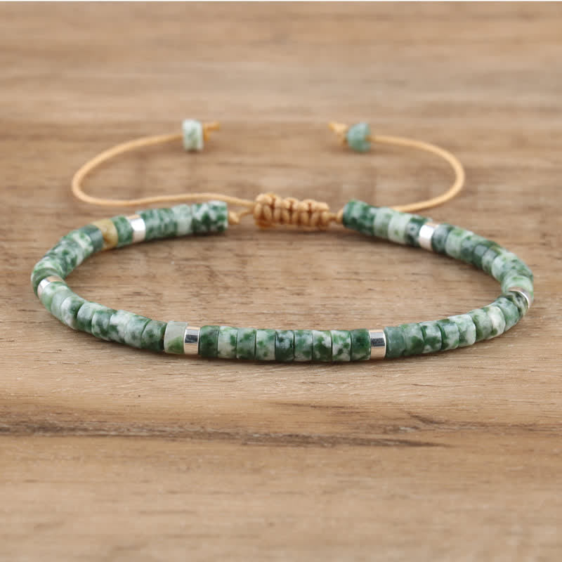 Elegant Braided Bracelet with 2.4 mm Natural Stones - Seraphina Edition 