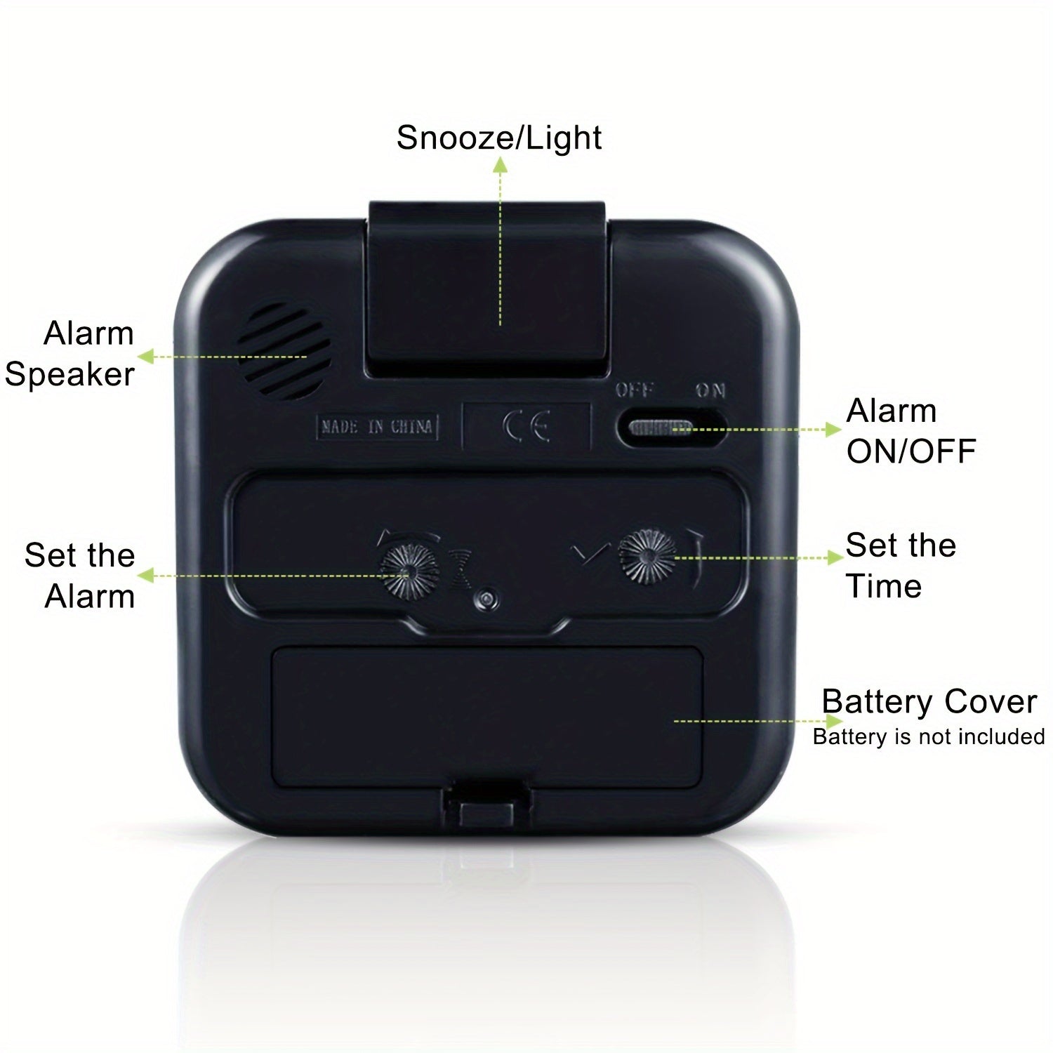 TimeRest Alarm Clock - Classic Square Travel Alarm Clock