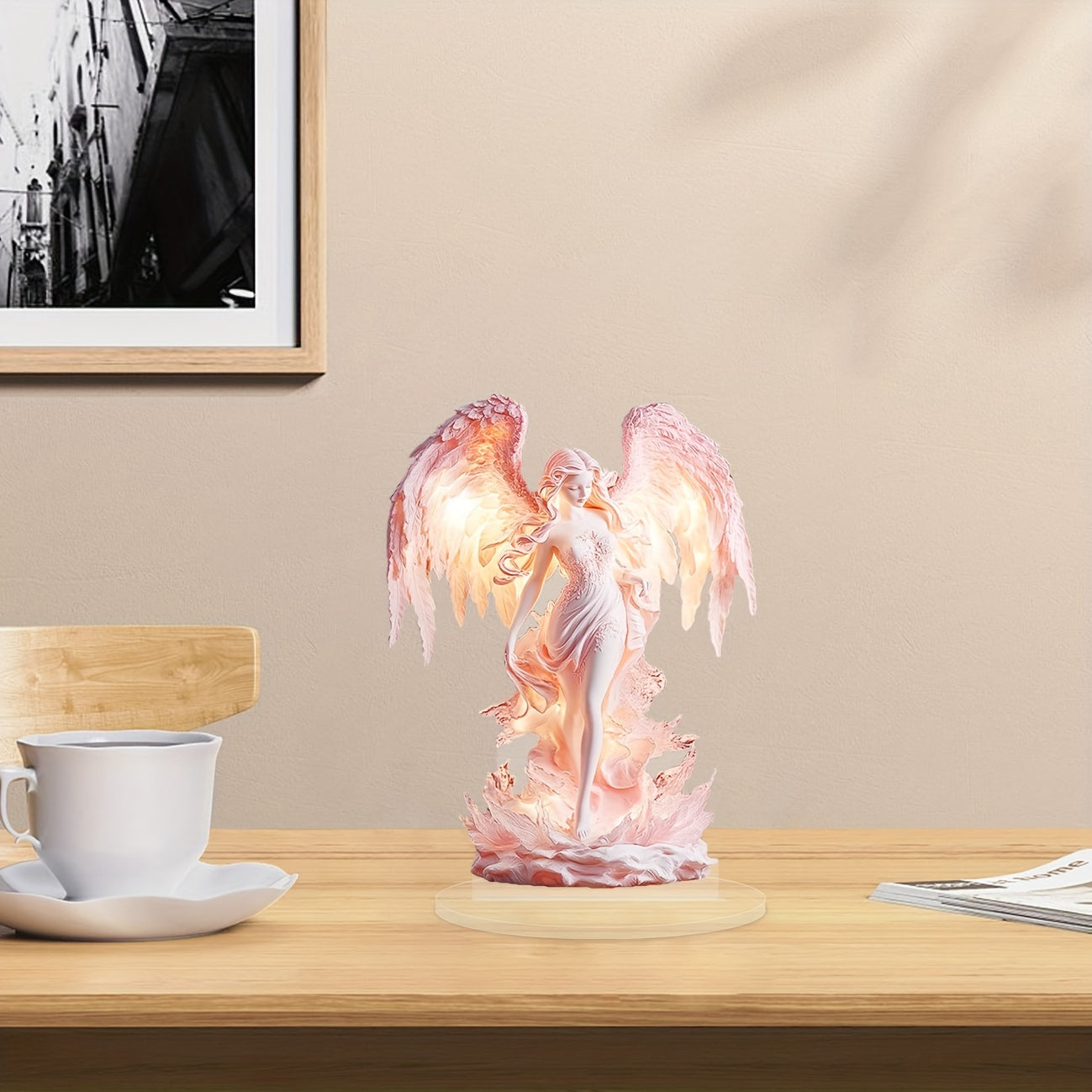 AngelGlow - Elegant Acrylic Angel Table Decoration