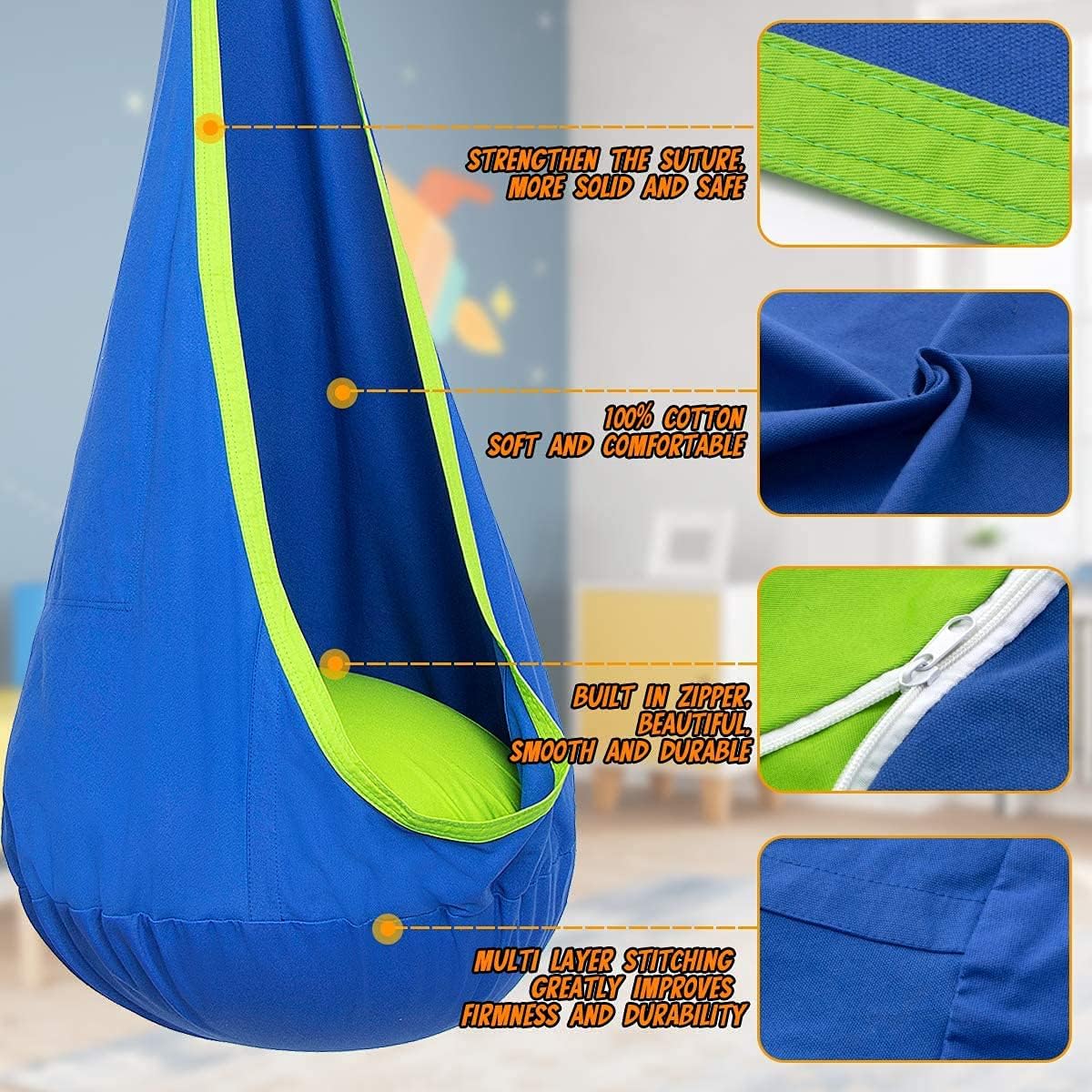 HangingJoy Children's Hammock - Create a Play Paradise of Rest
