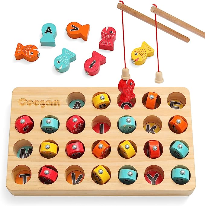 Captivating Wooden Magnetic Fishing Game - Educational Fun for Toddlers