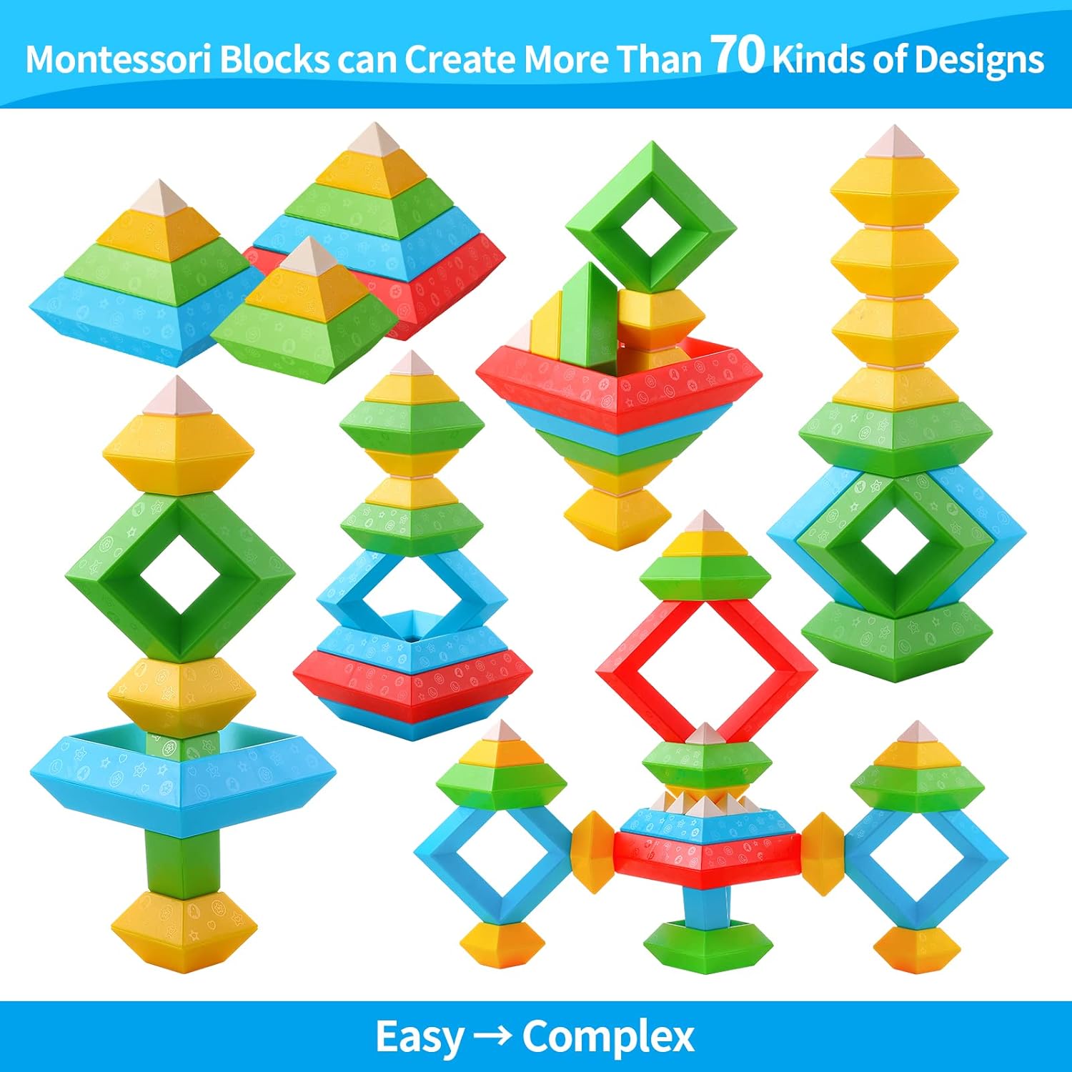 Multifunctional Montessori Blocks - Stimulates Creativity for Children