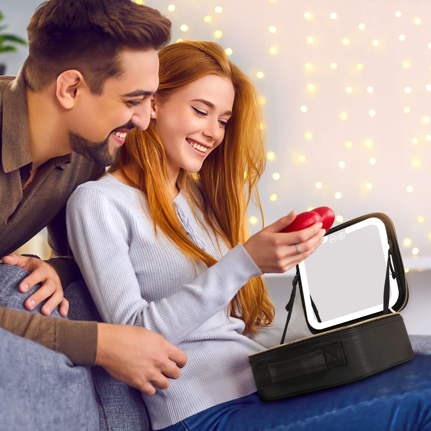 TravelGlow - Luxury Makeup Organizer with Illuminated Mirror