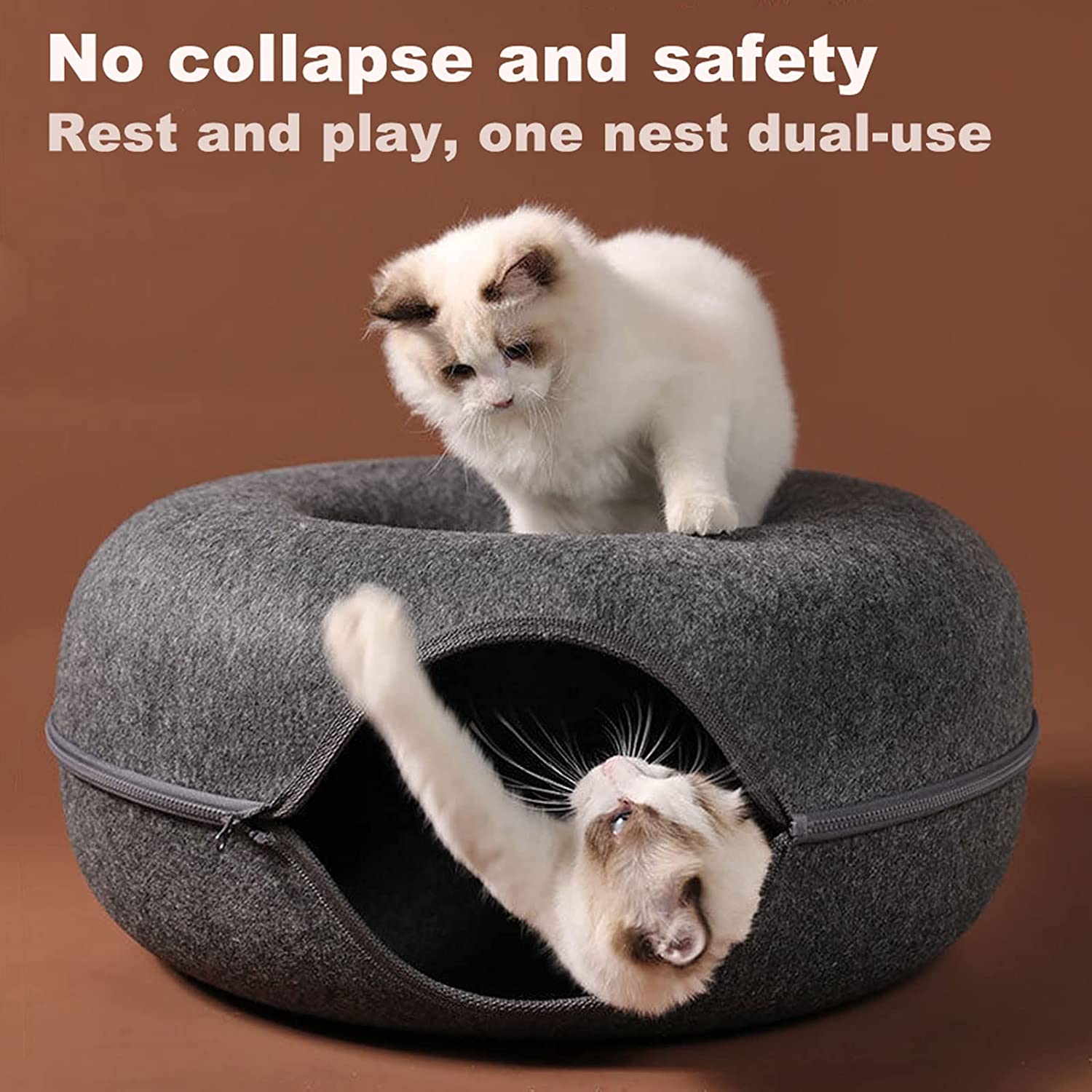 Purrfect Den - LUXURY Cat Tunnel with Sleeping Toy