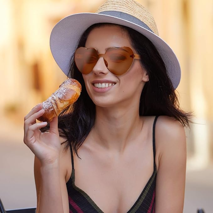 HeartGlare - Rimless Transparent Sunglasses for Style