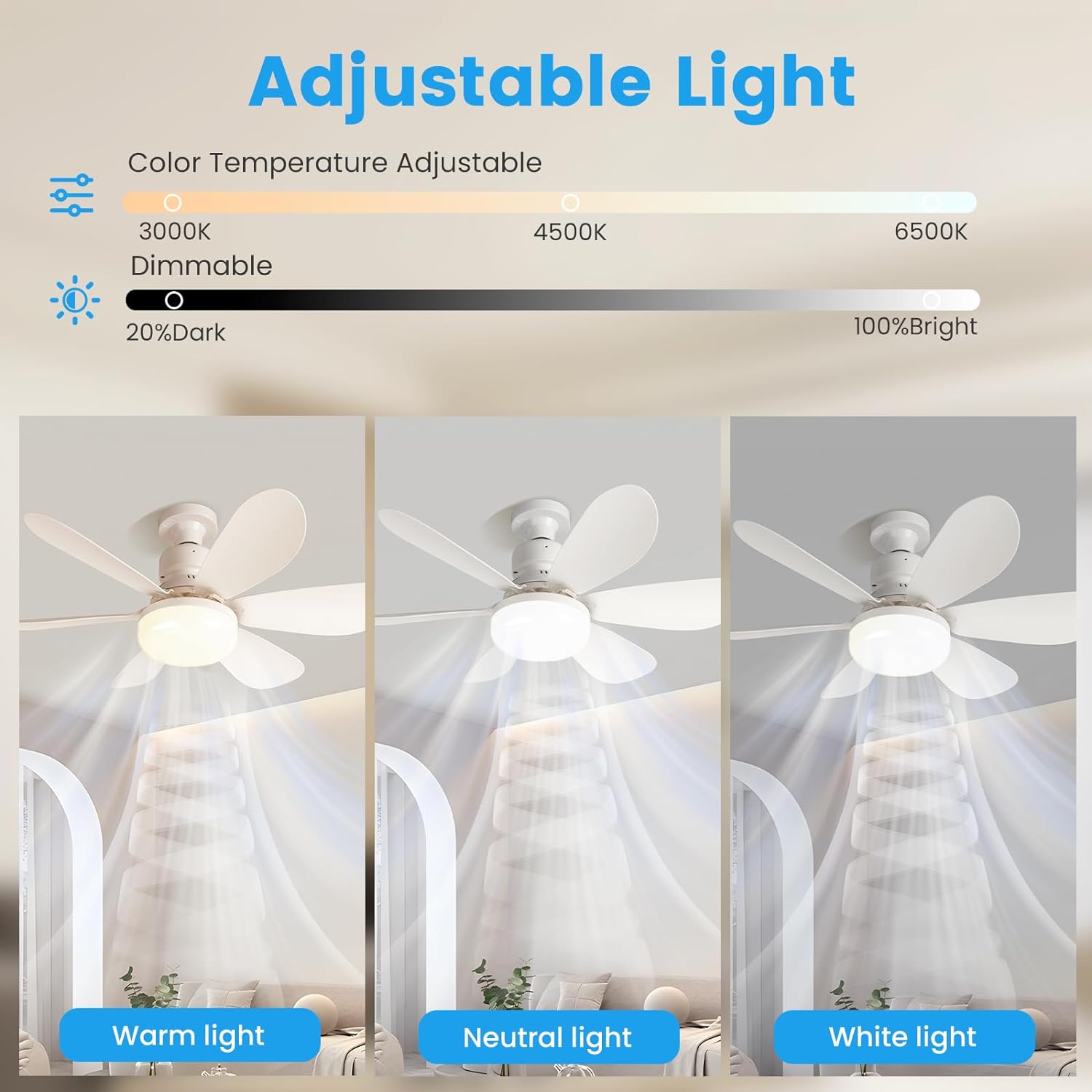 BreezeLight Fan – Adjustable LED Ceiling Fan