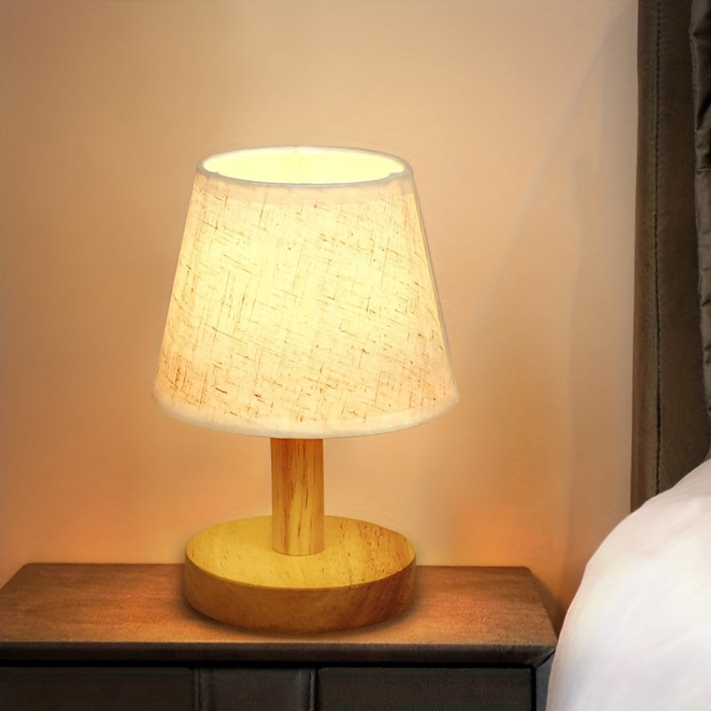 NordicGlow - Trä LED Sänglampa med Linne