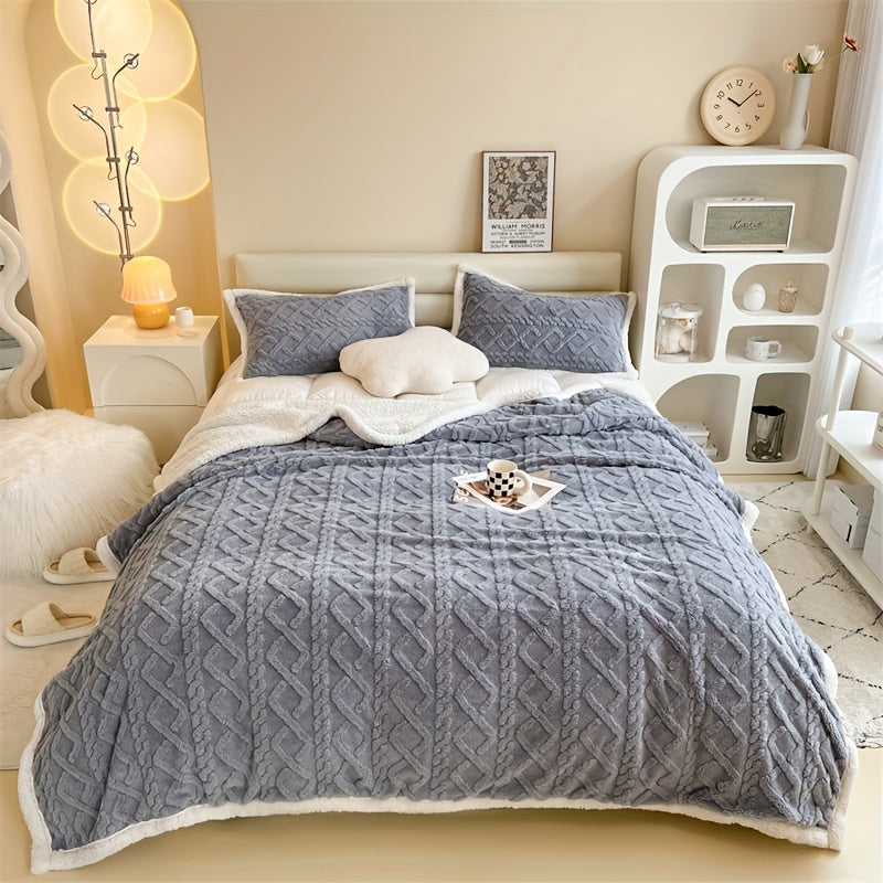 Vintage Luxe Double-Sided Fleece Throw - Winter Essential