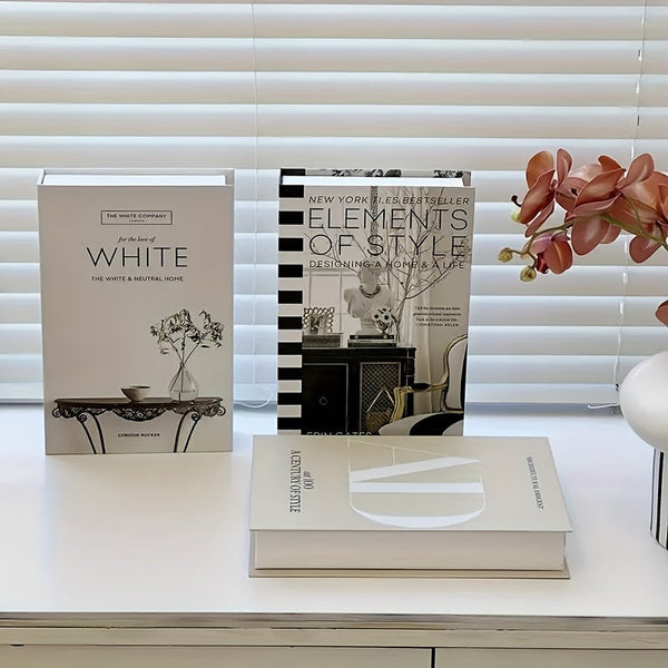 ChicDecor - Set med 3 Eleganta Böcker för Interiörstil
