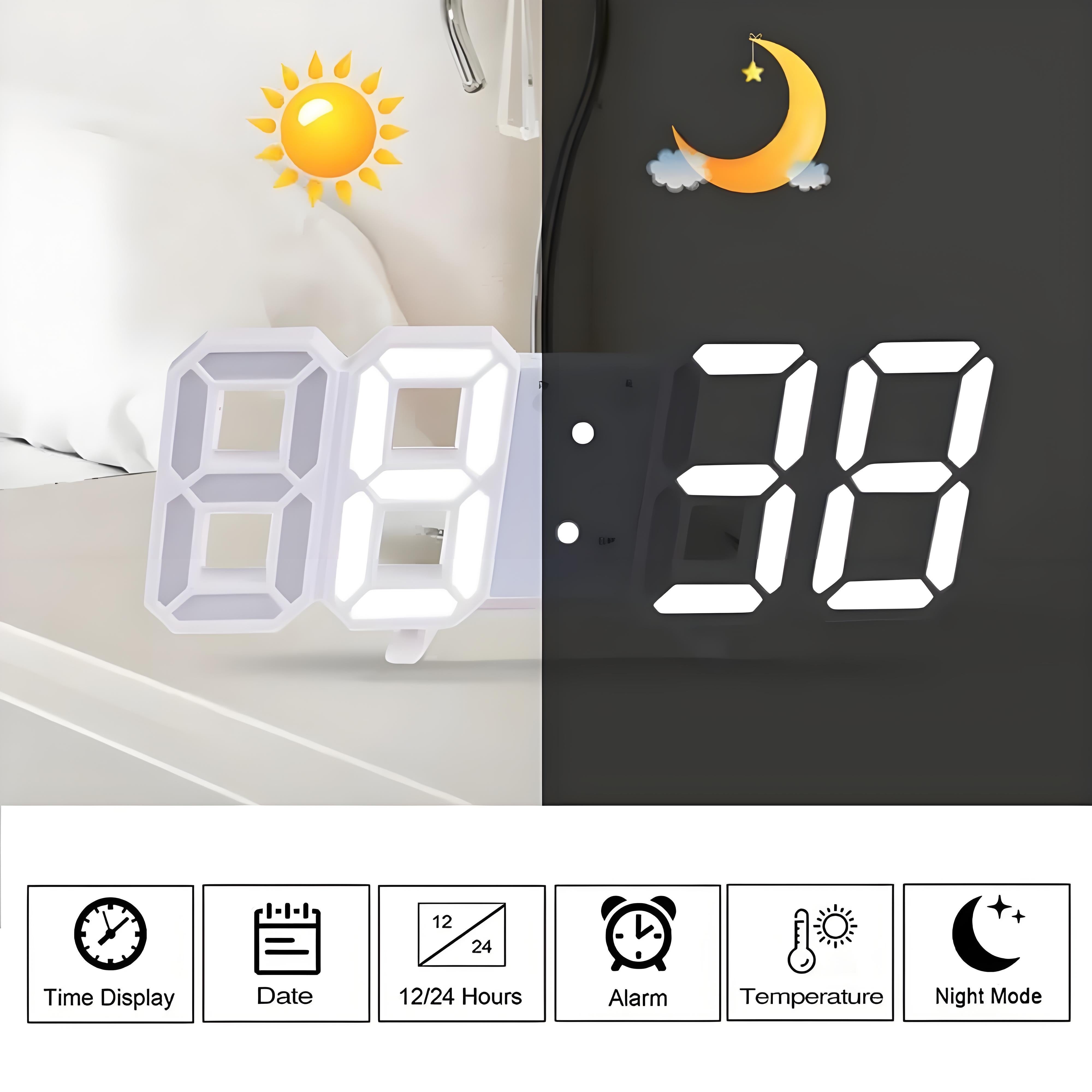 DigiTime Clock – LED 3D Clock with Calendar &amp; Temperature