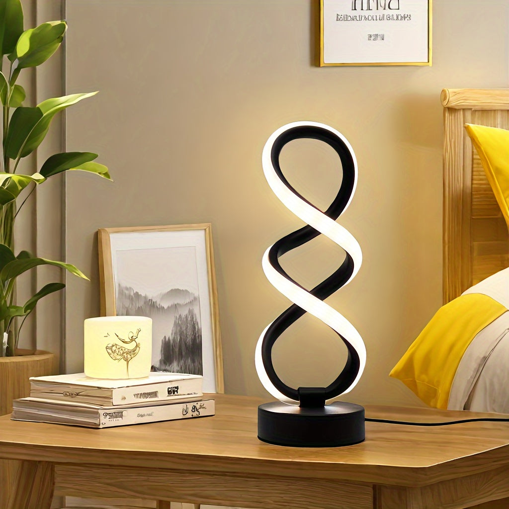 SpiraLux - Elegant Spiral Table Lamp with Color Choice
