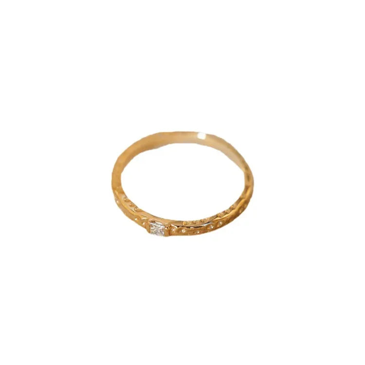 Sparkling Verguld Sterling Silver Ring with Zirconia - Aurora Elegans