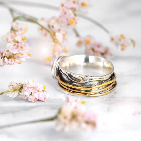 Enchanting Aquamarine Spinning Ring - Selene Design 