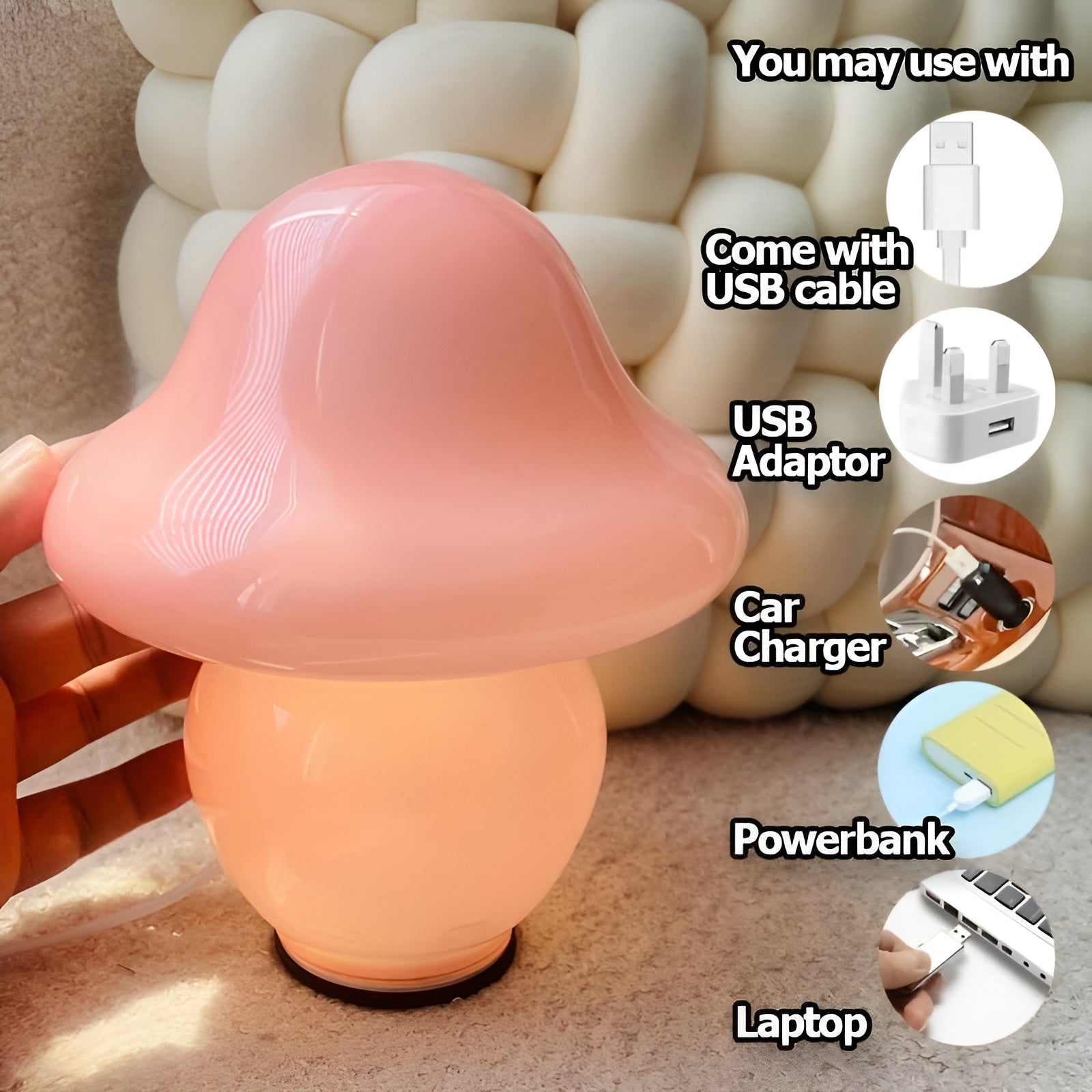 MushroomDream Lamp – Förtrollande Glasbelysning med Svampmotiv