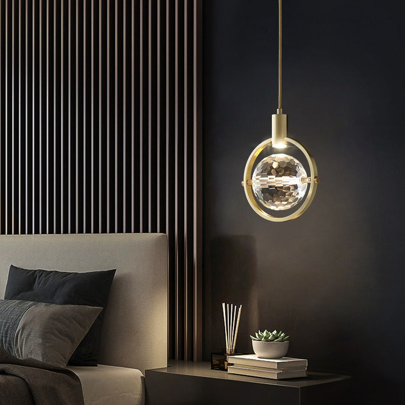 CrystalChic Pendant - Ring-shaped LED Ceiling Light with Sparkling Crystals