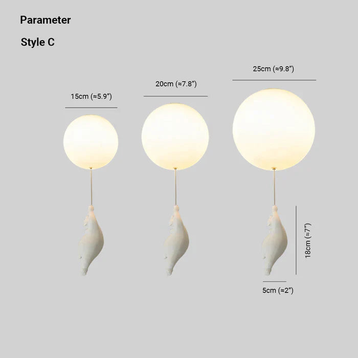 CloudBear – Playful children's ceiling lamp with balloon