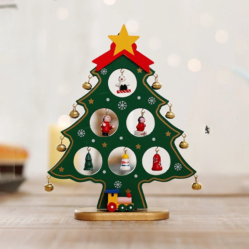 SapinElegant Christmas Decoration - Festive Wooden Mini Christmas Tree for Your Space
