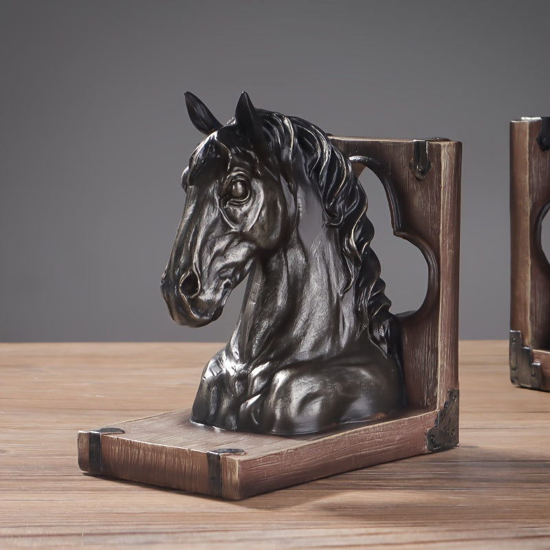 The Elegance of the Rider - Horse Head Bookends for Interior Design