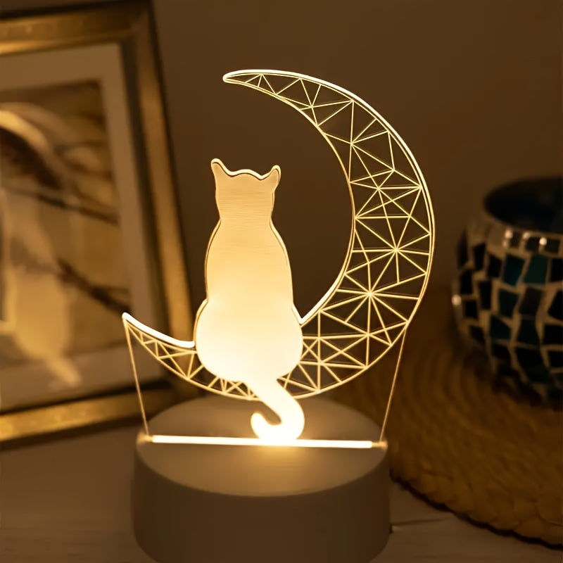 MoonGlow Lamp - 3D Cat Table Lamp USB