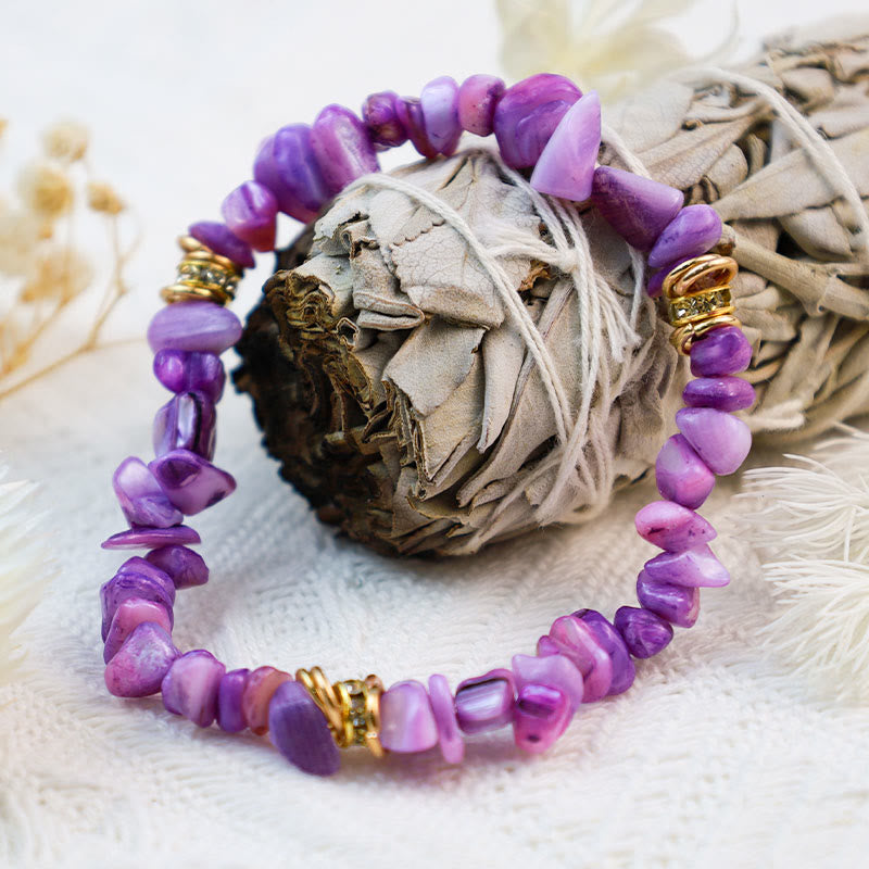 Elegant Celine Armband av Natursten och Kristallpärlor