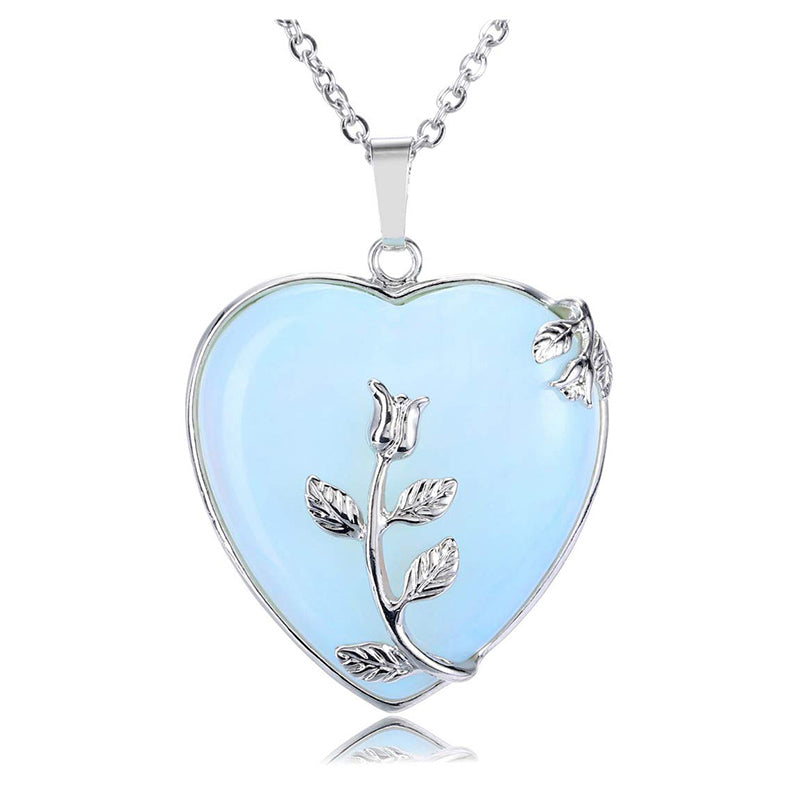 Elegant heart-shaped rose quartz necklace - Amara Collection