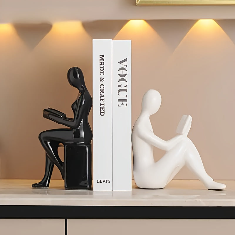 LuxeCeramic - Abstract Ceramic Bookends for Elegant Interiors