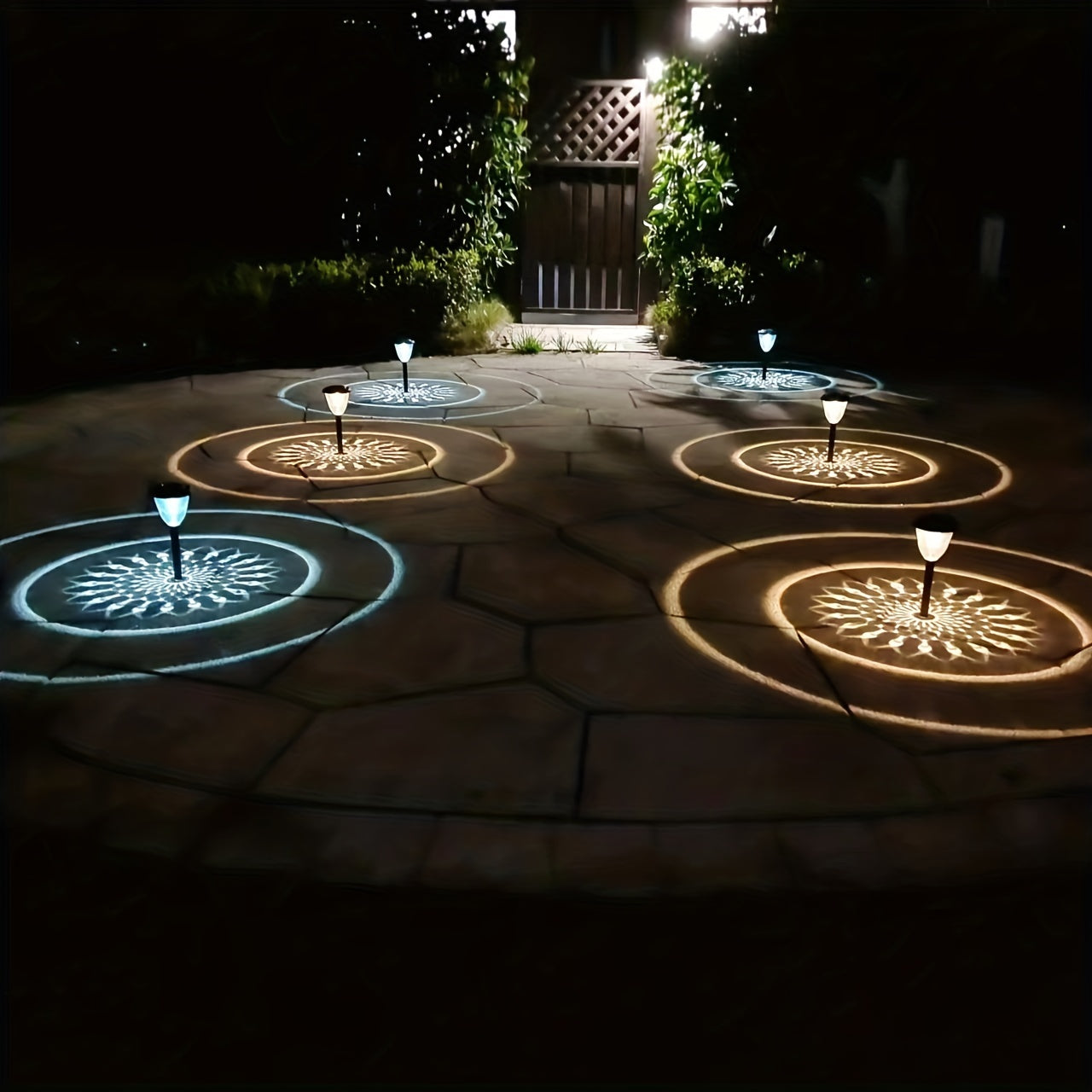SolarGlow Lights – Set of 4 Colorful Outdoor Garden Lights