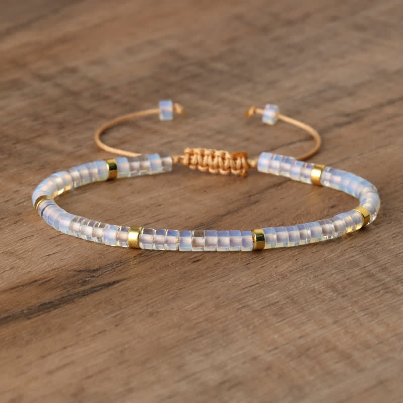 Elegant Braided Bracelet with 2.4 mm Natural Stones - Seraphina Edition 