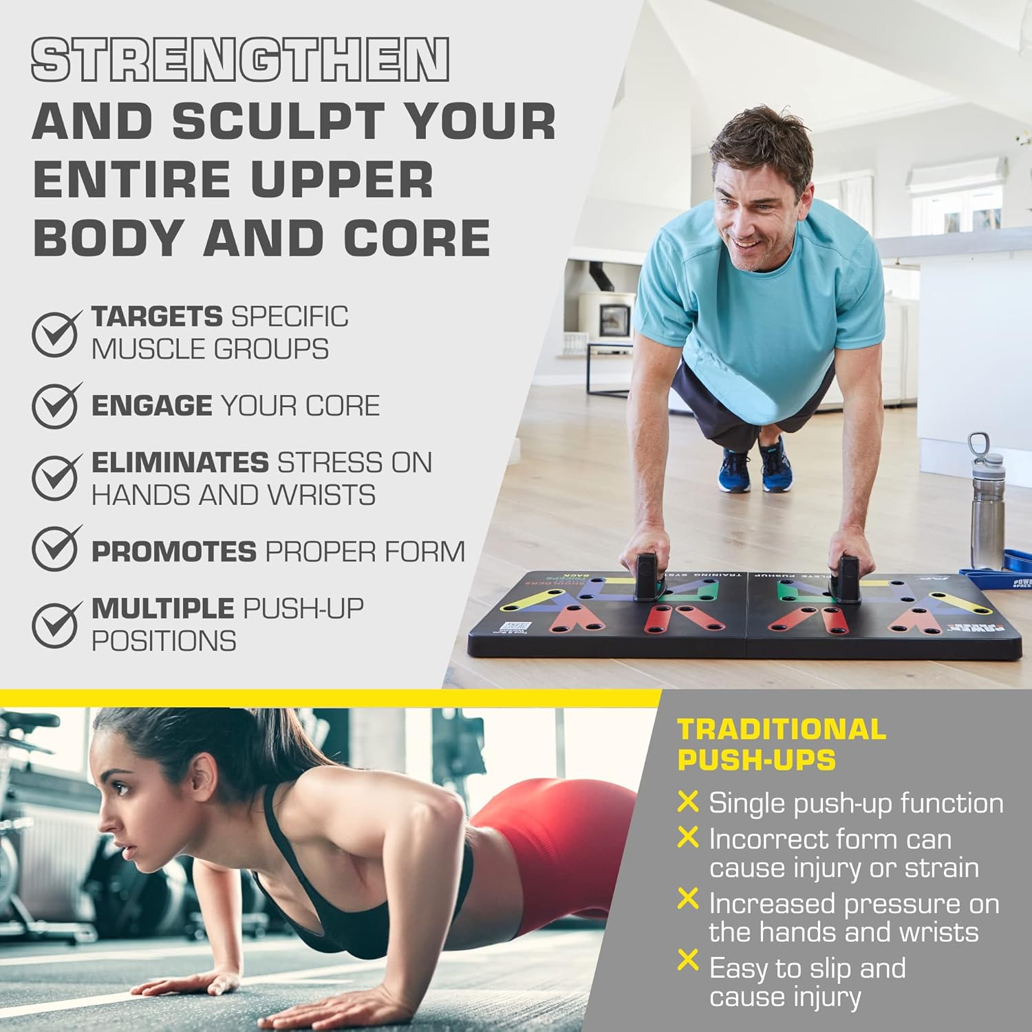 FlexiFit - Foldable Push-Up Training Table with Color Coding