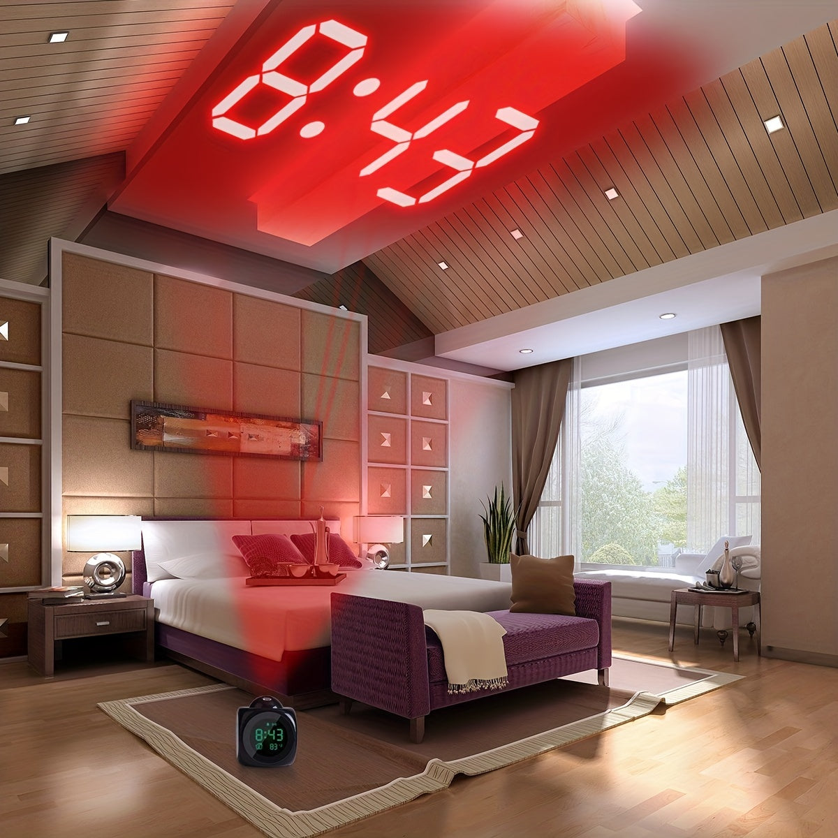 TimeCast Clock - Modern LCD Projector Alarm Clock