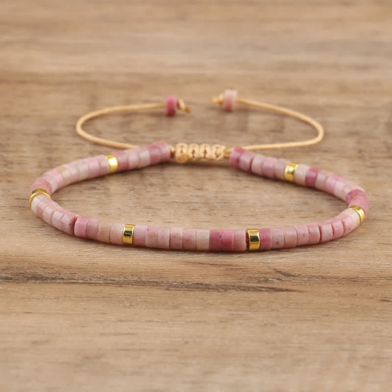 Elegant Braided Bracelet with 2.4 mm Natural Stones - Seraphina Edition 