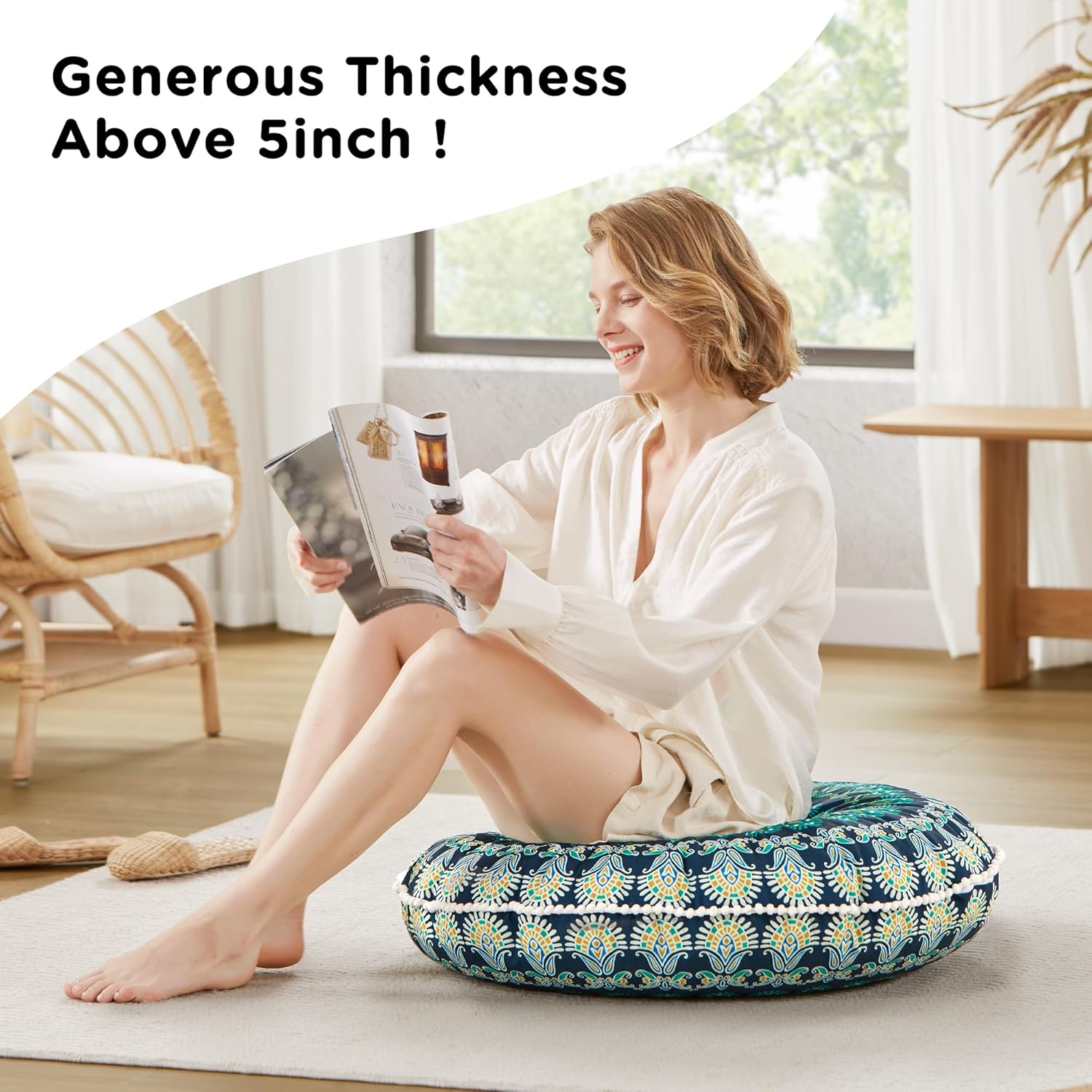 Mandala Cushion – Bohemian Meditation Cushion for the Floor