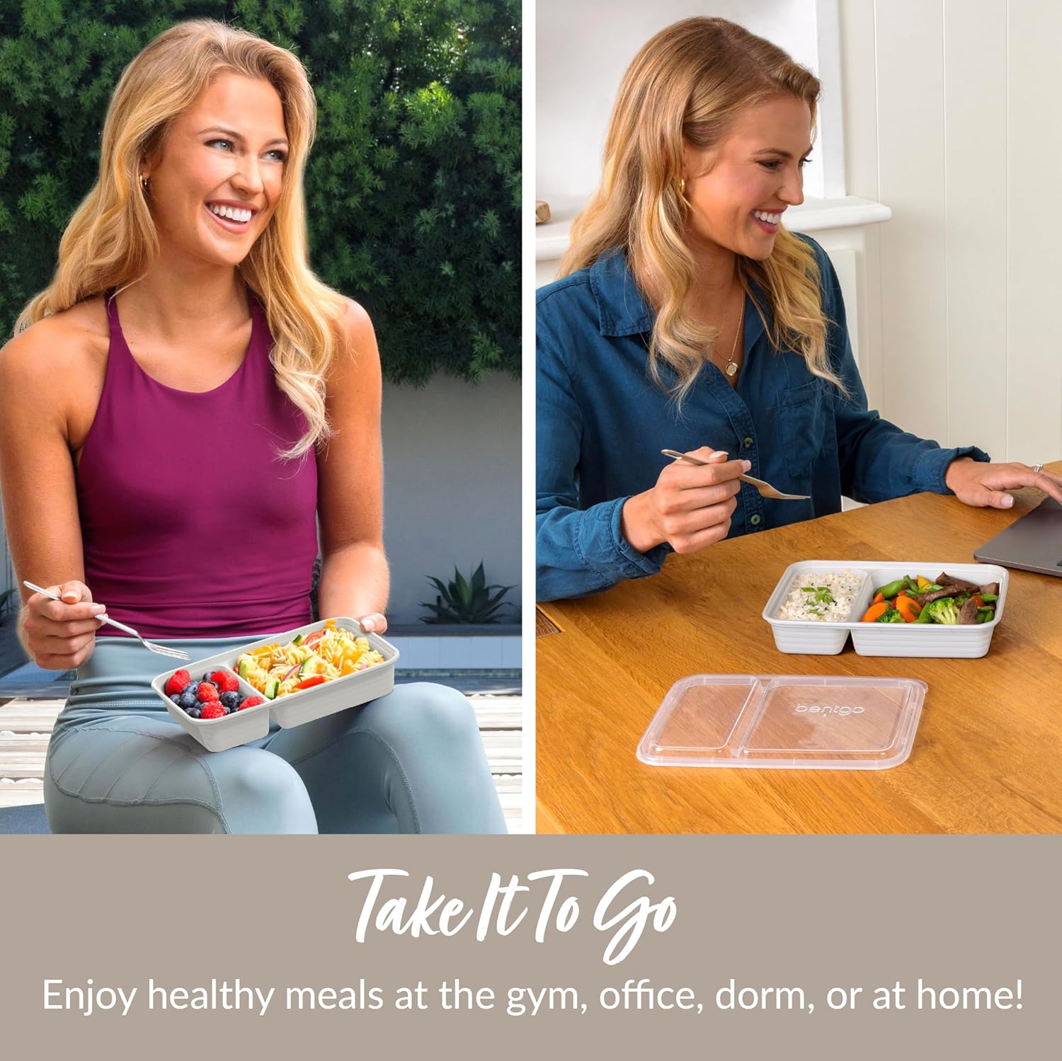 EcoBox - Sustainable 2-Compartment Food Container Set