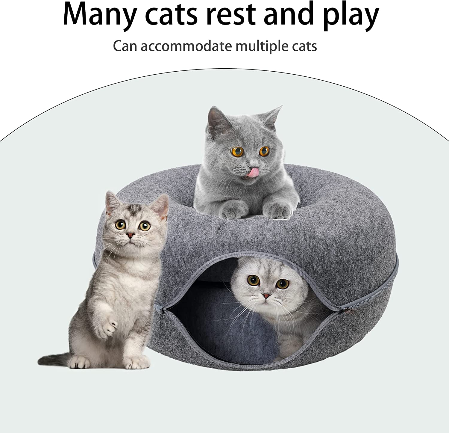 Purrfect Den - LUXURY Cat Tunnel with Sleeping Toy