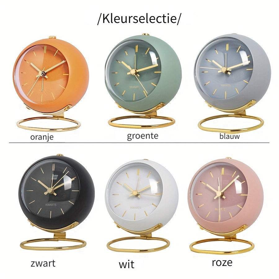 EleganceTime - Luxurious Quartz Alarm Clock in Metal Design