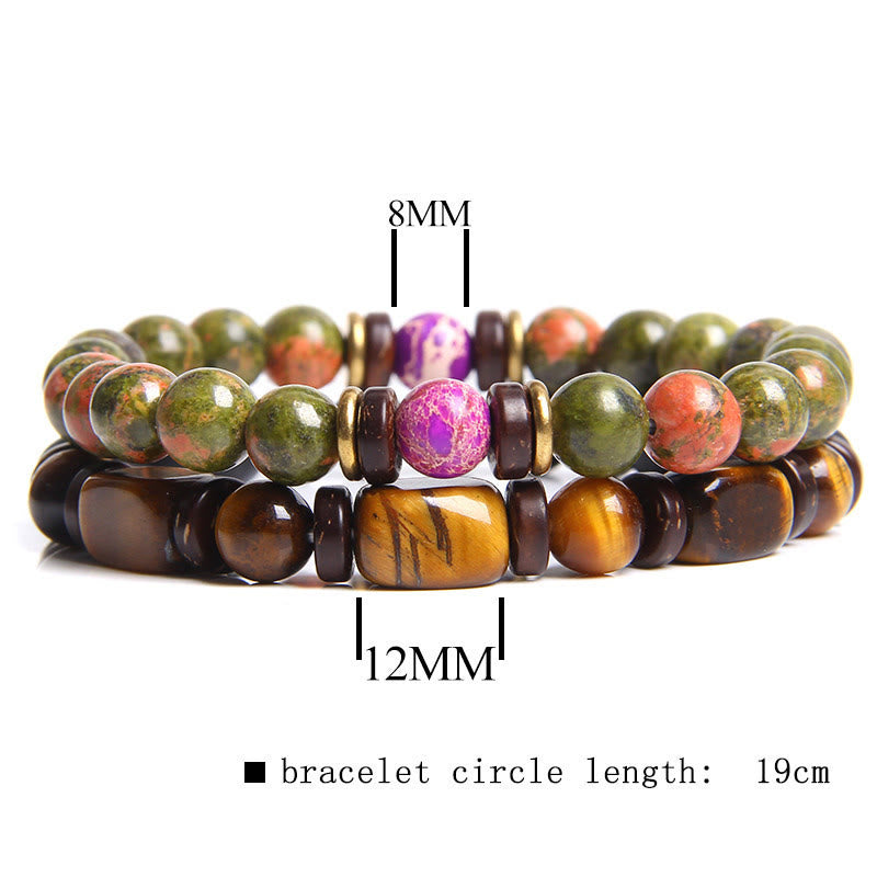 Stylish African turquoise and tiger eye bracelet - Naya collection