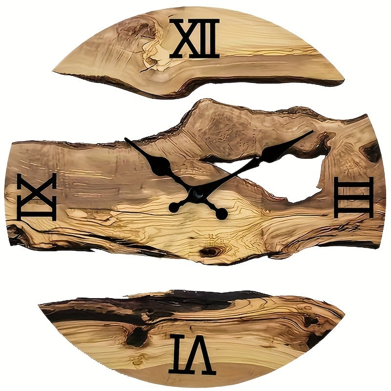RustiqueClock – Natural Acrylic Wall Clock with Wood Look