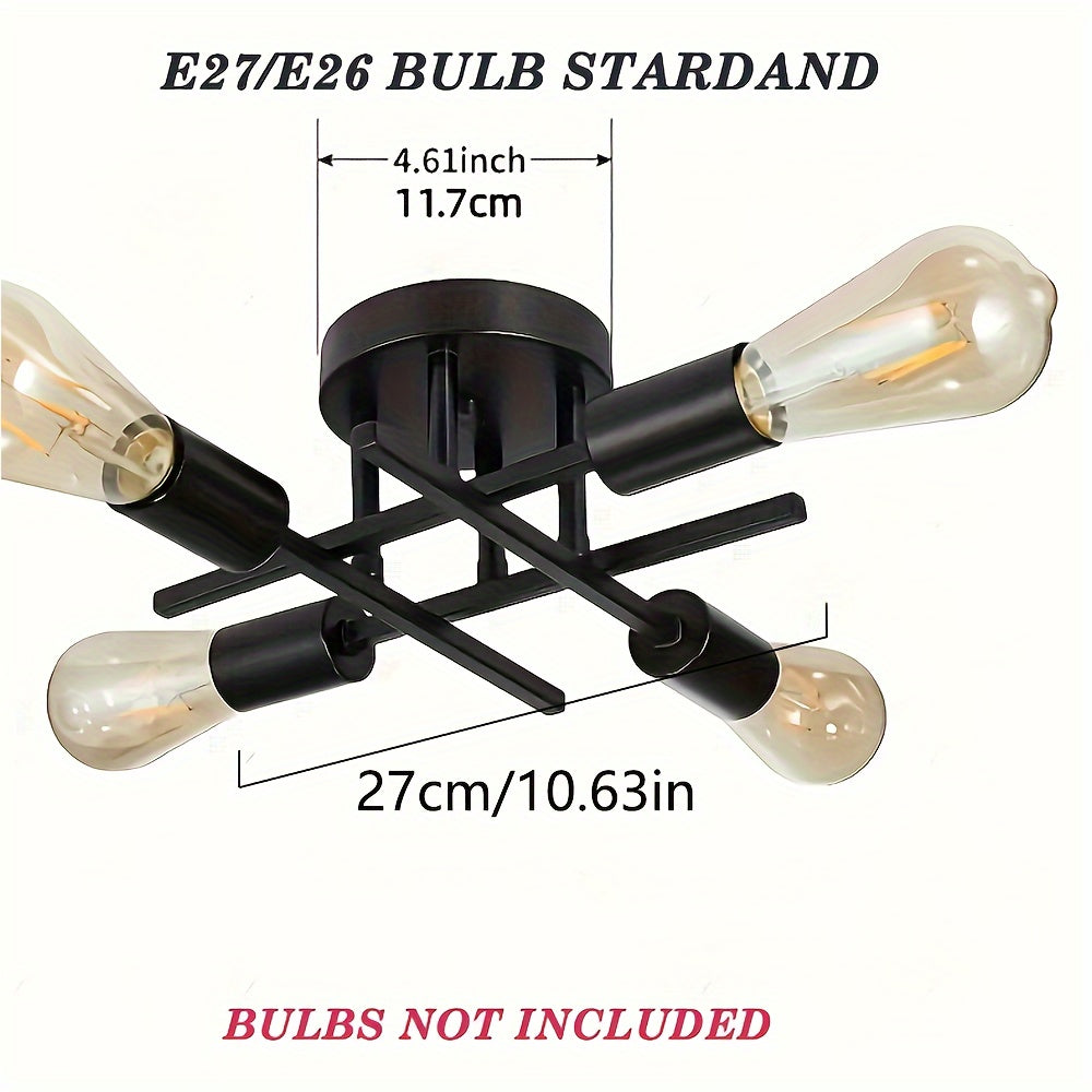SatelliteLight – Modern Industrial Ceiling Lamp in Black Iron