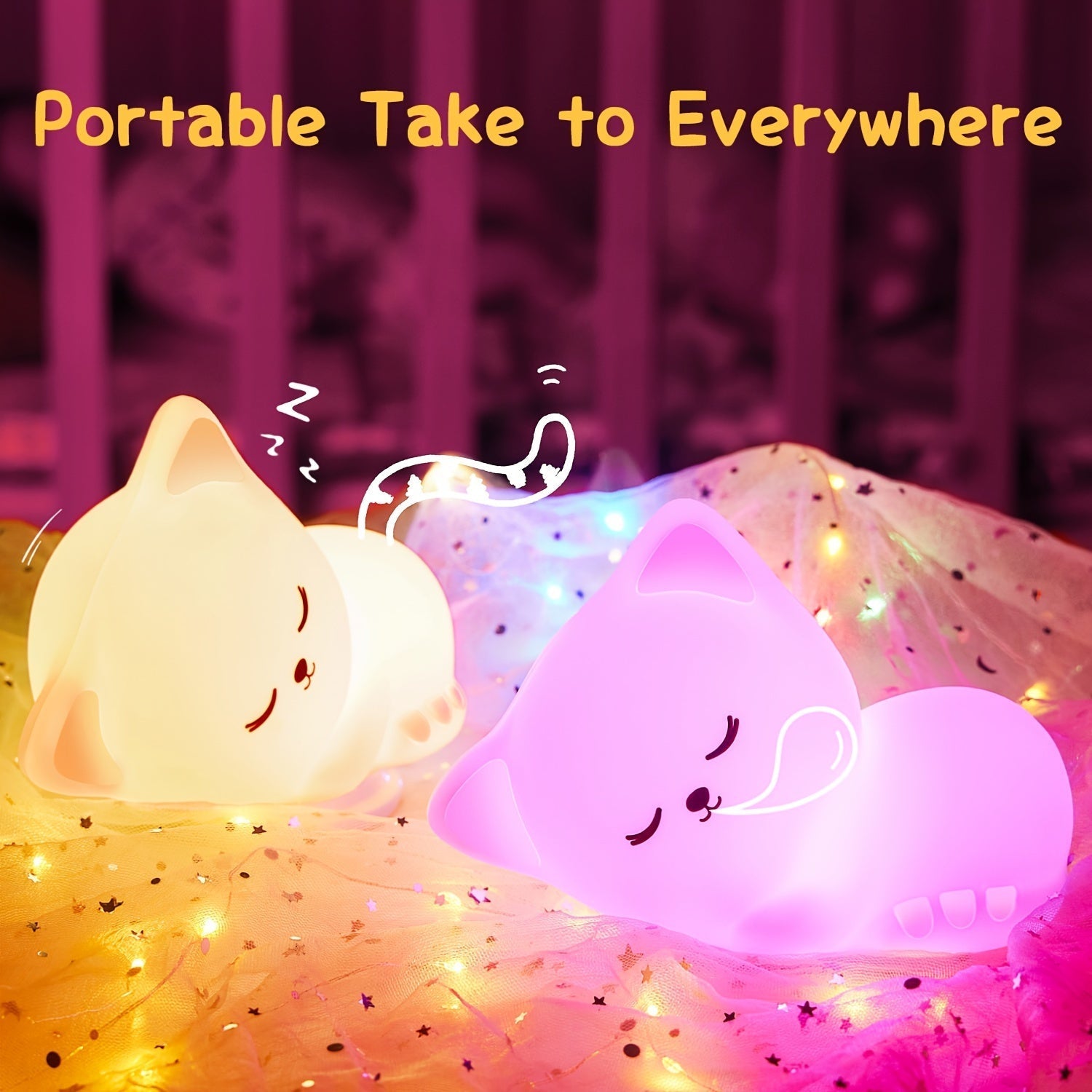 KittyGlow Lamp - Cute Wireless Cat Night Light