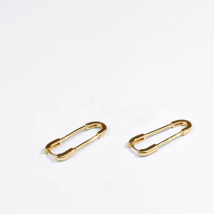 Elegant Gold and Silver Paperclip Earrings - Viola Design