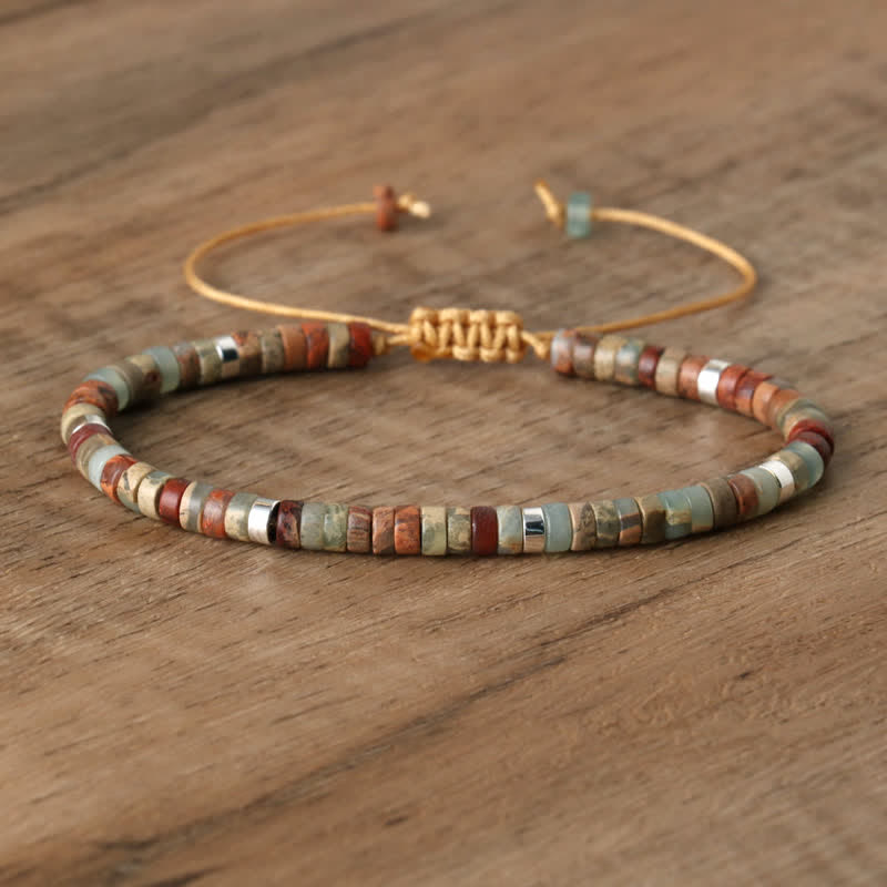 Elegant Braided Bracelet with 2.4 mm Natural Stones - Seraphina Edition 