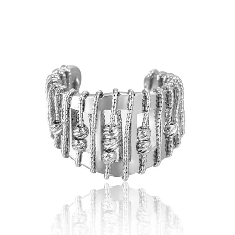 Elegant Open Pearl Ring - Alina