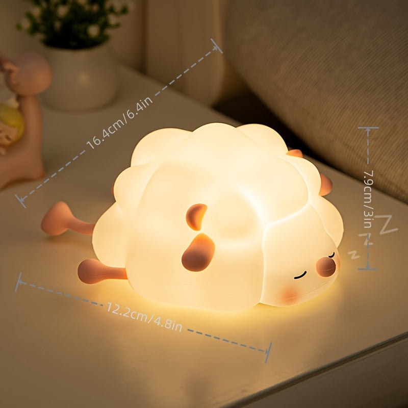 SheepGlow - Pink LED Night Light with USB Charging Function