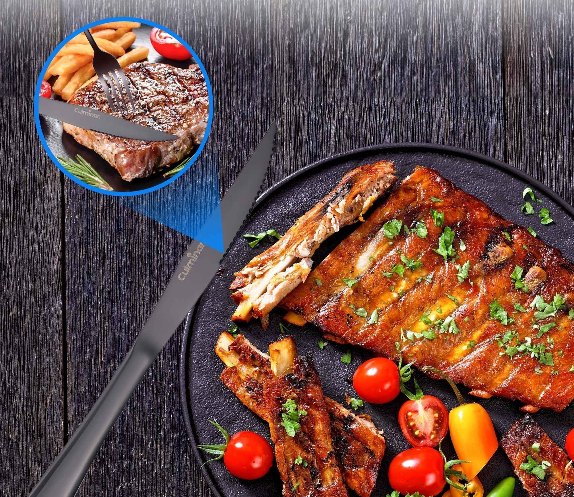 NachtServe – Luxury Black Stainless Steel Cutlery Set