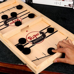 PlayFun – Vändbart Sling Puck Sällskapsspel Dubbel Sidig för Familj