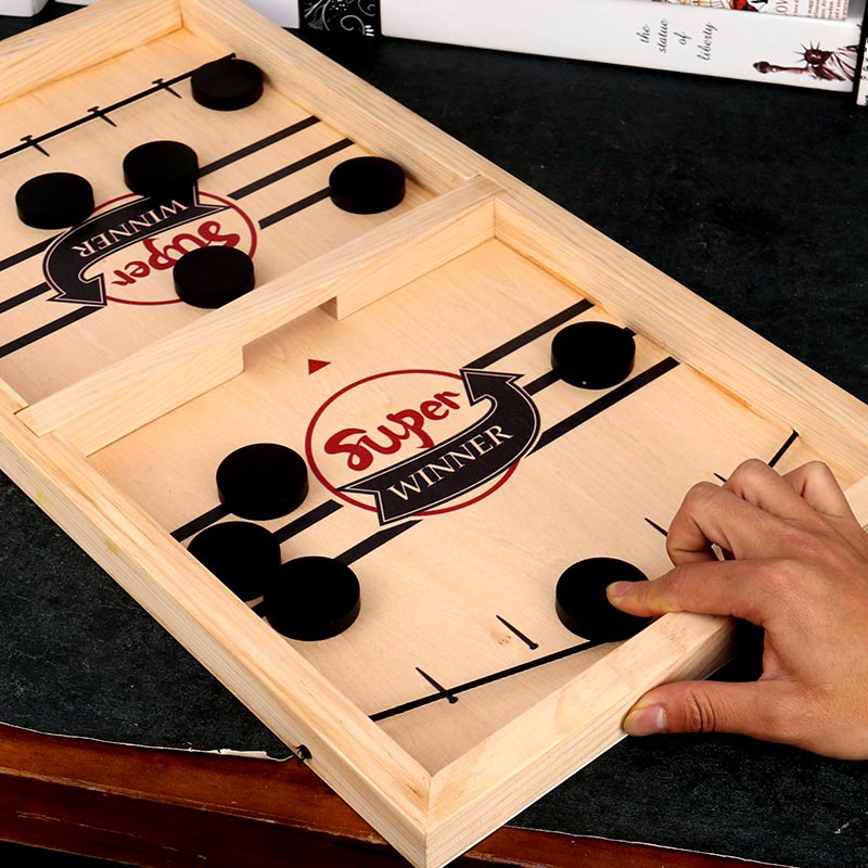PlayFun – Vändbart Sling Puck Sällskapsspel Dubbel Sidig för Familj
